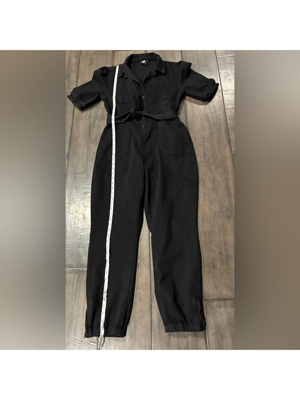Paige Mayslie Denim Jumpsuit in Washed Black - Size 6 - Picture 11 of 16